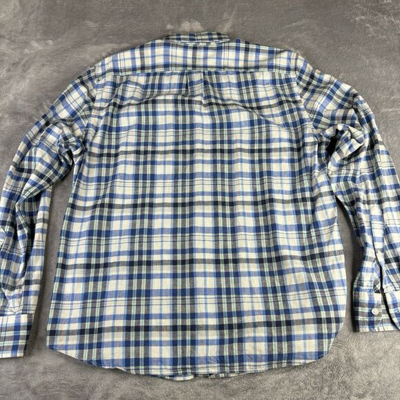 J.Crew  Shirt Mens Large Slim Fit Homespun Cotton‎ Blue Paid Button Down - Picture 4 of 8